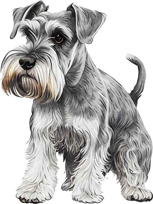 Schnauzer Dog watercolor PNG